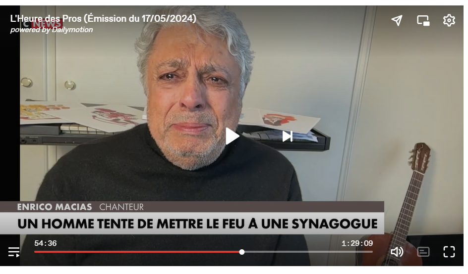 enrico macias larme pleur juif antisemitisme chouine judo israel palestine ouin