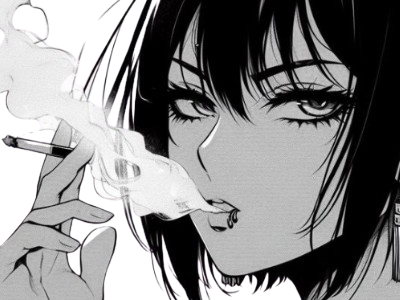 Sticker femme manga cigarette par LadyCig