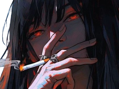 Sticker femme manga cigarette par LadyCig