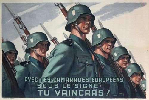 ss nazis avec tes camarades europeens europe signe faf facho allemand charlemagne division extreme droite