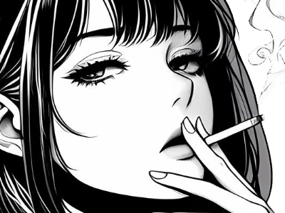 femme manga cigarette