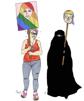 woke-trans-lgbt-islam-lfi-france-cuck-lesbienne-gay-homo-voile-drapeau-pancarte