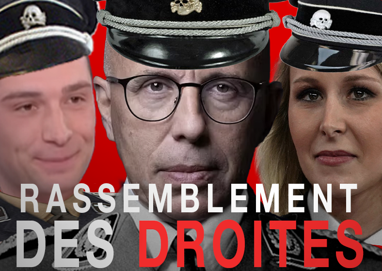 bardella ciotti marion marechal le pen triforce rassemblement des droites ss frankreich nazi