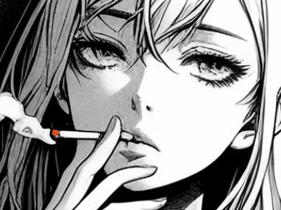 femme manga cigarette