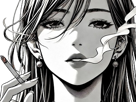 femme-cigarette-manga