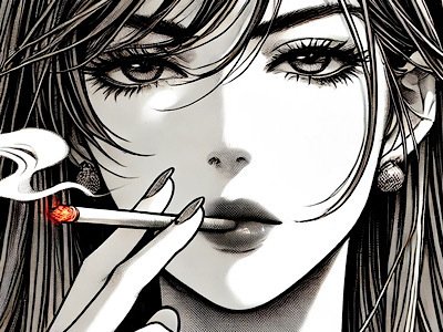 femme cigarette manga