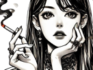 femme-cigarette-manga
