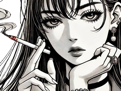 femme cigarette manga