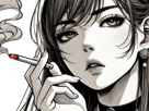femme-cigarette-manga