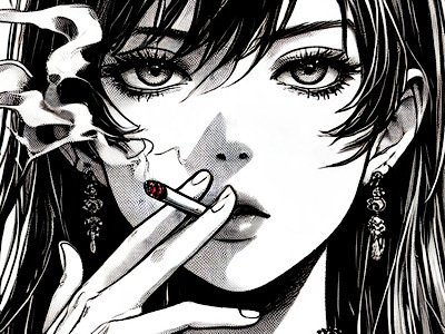femme cigarette manga