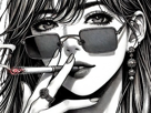 femme-cigarette-manga
