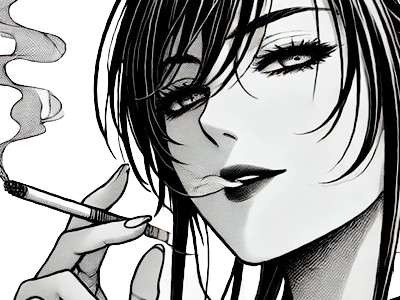 femme manga cigarette
