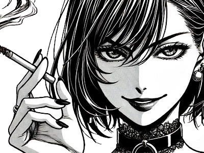 femme manga cigarette