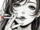 femme-manga-cigarette