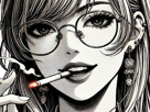 femme-manga-cigarette