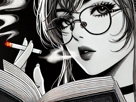 femme-manga-cigarette-lecture