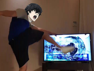 personaren ren amamiya persona 5 television tele cassee rage sel seum foot perdu