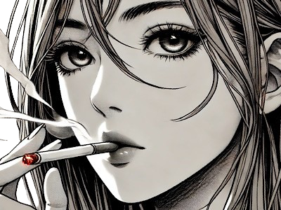 femme manga cigarette