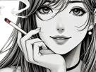 femme-manga-cigarette