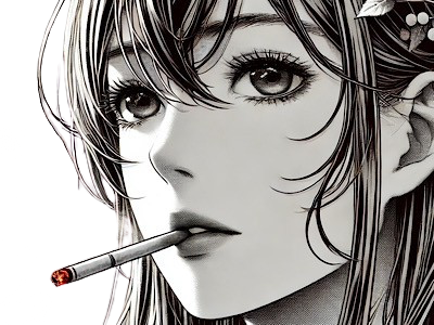 femme manga cigarette