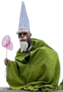 gnome-chevalier-vert-epuisette-meme-tiktok-trend-medieval-magie-petit-nain-barbe-tik-tok-lutin