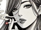 femme-manga-cigarette