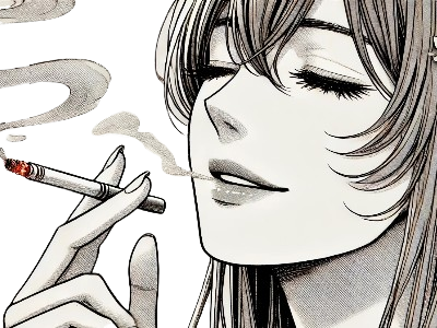 femme manga cigarette