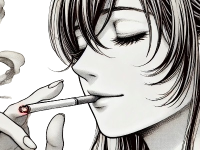 femme manga cigarette