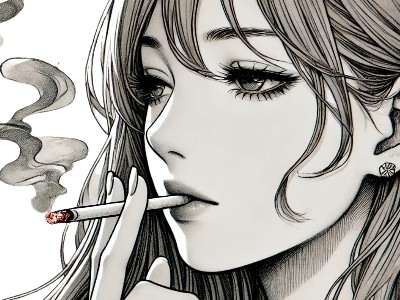femme manga cigarette