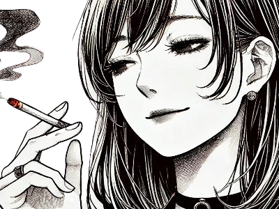 femme manga cigarette
