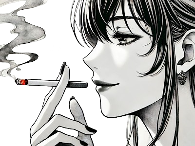 femme manga cigarette