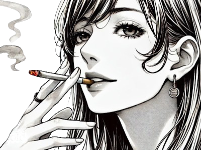 femme manga cigarette