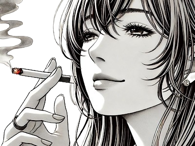 femme manga cigarette