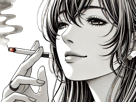 femme-manga-cigarette