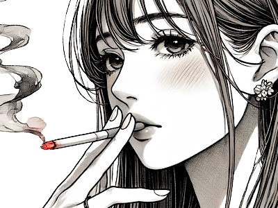 femme manga cigarette