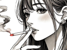 femme-manga-cigarette