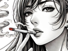 femme-manga-cigarette
