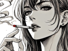 femme-manga-cigarette