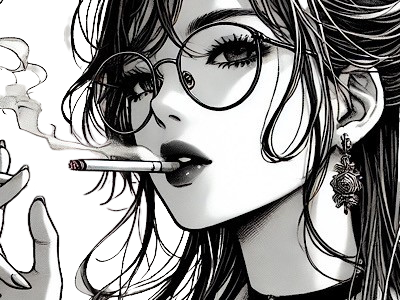 femme manga cigarette