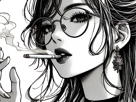 femme-manga-cigarette