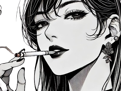 femme manga cigarette