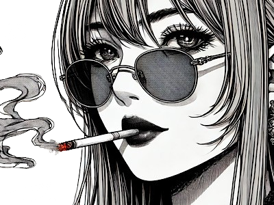 femme manga cigarette