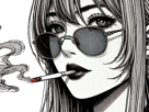 femme-manga-cigarette