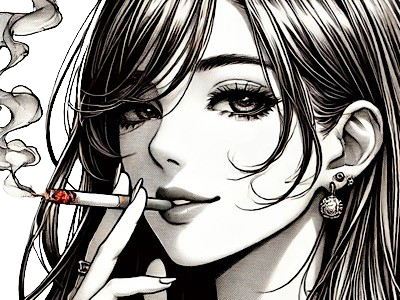 femme manga cigarette