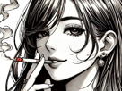 femme-manga-cigarette
