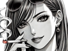 femme-manga-cigarette