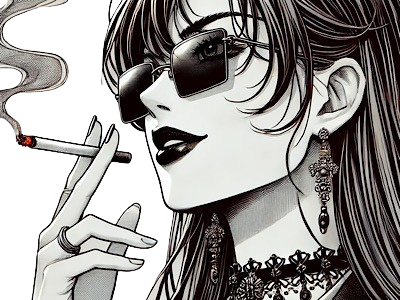 femme manga cigarette