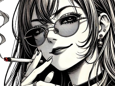 femme manga cigarette