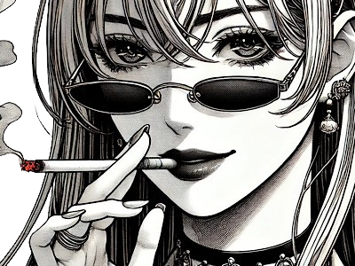 femme manga cigarette