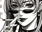 femme-manga-cigarette